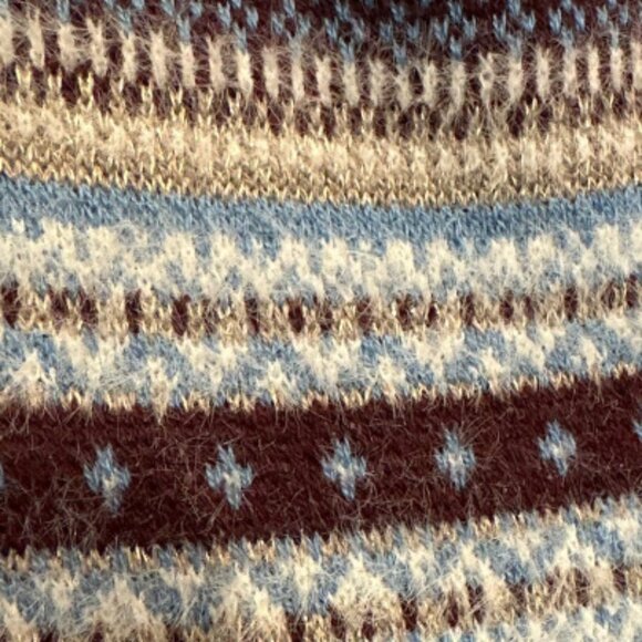 Anne Taylor Sparkle Fair Isle Funnel Neck Sweater Size: Medium - Picture 4 of 6